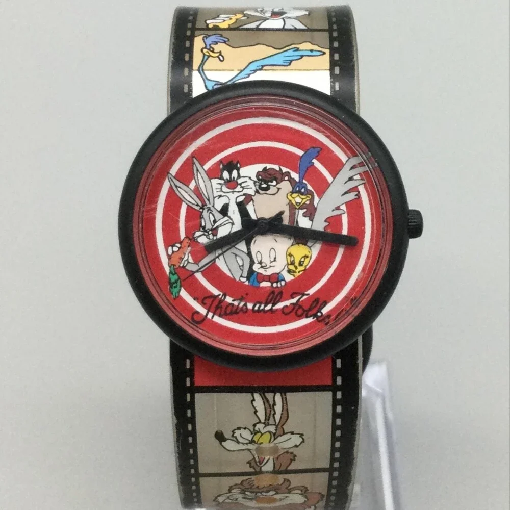 VIntage Armitron Looney Tunes Boys Watch 34mm Thats All Folks New Battery